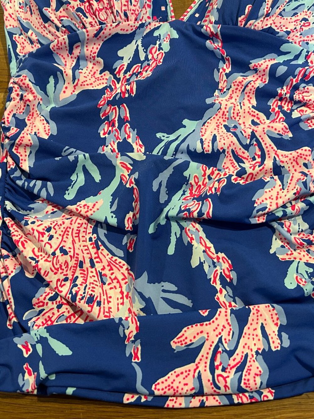 LILLY PULITZER Sz S Borealis Blue Bliss Halter Tankini Swimsuit Top - Picture 4 of 9